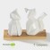 Porcelain set for spices on the bamboo stand Bellatenero “Fox”, 3 objects: Solonka 80 ml, List 80 ml, stand, white color