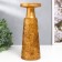 Polystone candlestick for 1 candle "Plant patterns" gold 25x9.5x9.5 cm