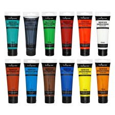 Acrylic paints 12 colors in a tube 75 ml, matte, calligrata, classic