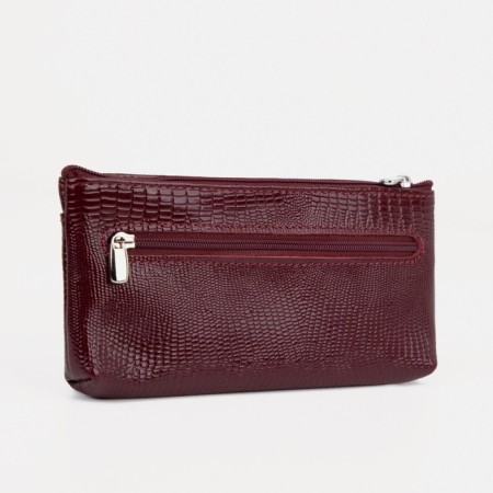 Women's wallet is a female on a zipper, burgundy color-1