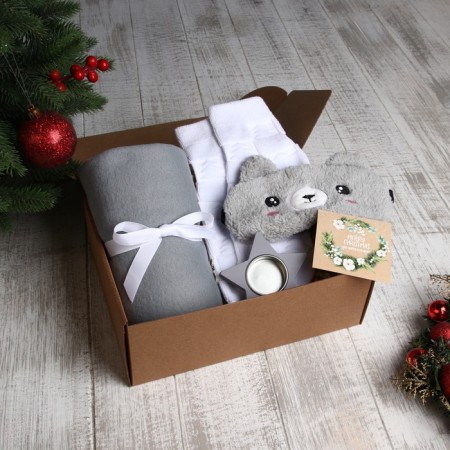 Новый год. Набор подарочный "Merry Christmas" плед и акс