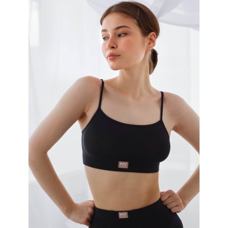 Female top on thin adjustable straps Mirey, size 50, black color-3