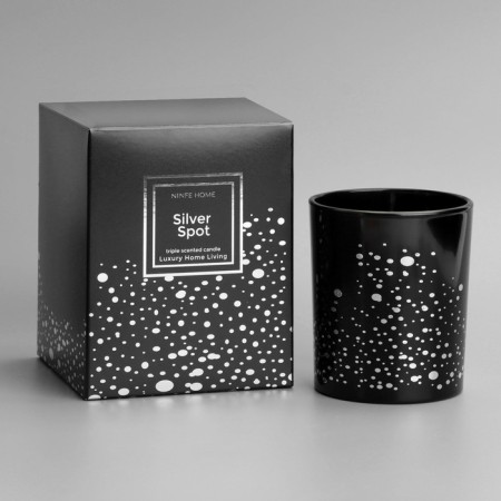 Aromatic candle "Silver Spot", blackberry, black glass-2