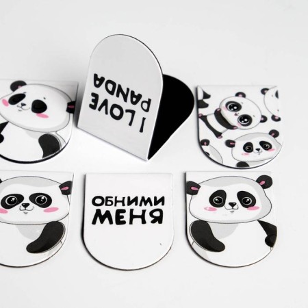 Magnetic bookmarks on the Yours Pandastis substrate, 6 pcs-3
