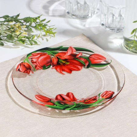 Plate "Tulip", glass, dessert, d = 19.6 cm