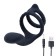 The erection ring of the oka-hoods, double, with vibration stimulation, Soft silicone, black