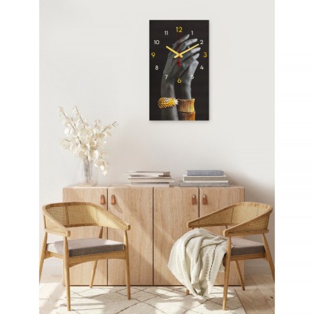 Carty watch Wall interior "hands in gold bracelets", silent, 35 x 60 cm-1