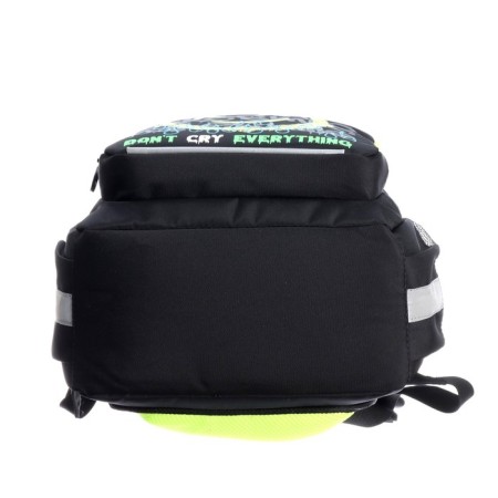 School backpack, 40 x 25 x 13 cm, Grizzly, ergonomic back, laptop department, black/yellow-6