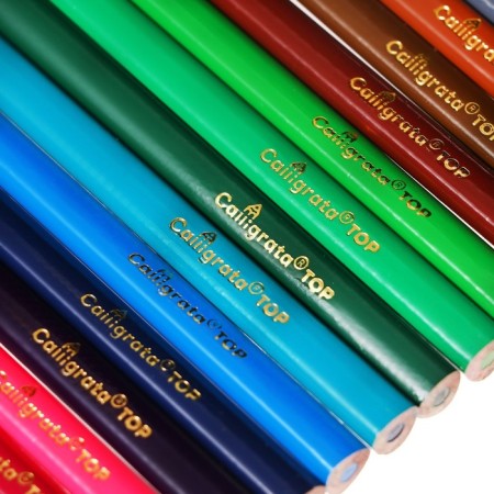 Pencils of 18 colors TOP Calligrata, in a cardboard box, neck diameter - 3mm, 5b-5