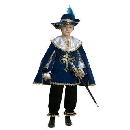 Carnival costume "musketeer", velvet, size 32, height 122 cm, blue color