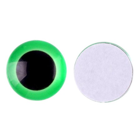 Elose -based eyes, set of 10 pcs., Size 1 pc. - 15 mm, green color