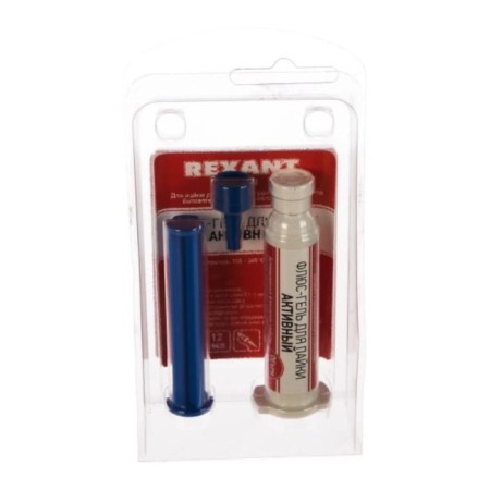 Флюс-гель для пайки REXANT, активный, 12 мл, техно-шприц-1