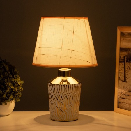 Table lamp "Irene" 1x40W E14 white/gold 22x22x36cm-1