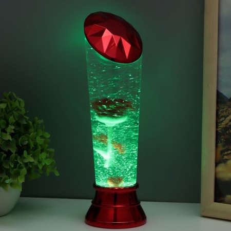 Lava-lamp "Rose" LED from 3haa USB batteries Red 7.5x6.5x25cm-4