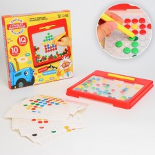 Magnetic Mosaic tablet for drawing, 49 cells, with patterns, blue tractor