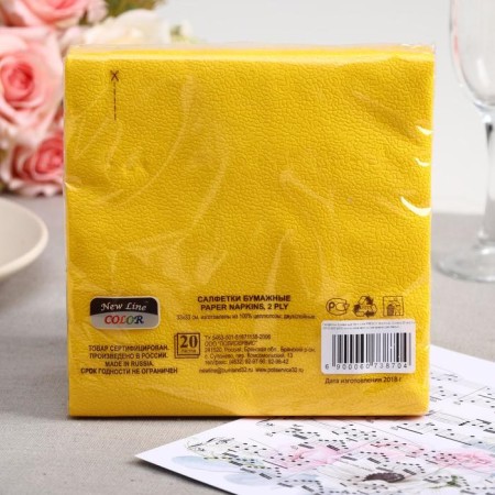 Paper Nev Line Fresco "Yellow", 2 layers, 33*33 cm, 20 pcs.-1