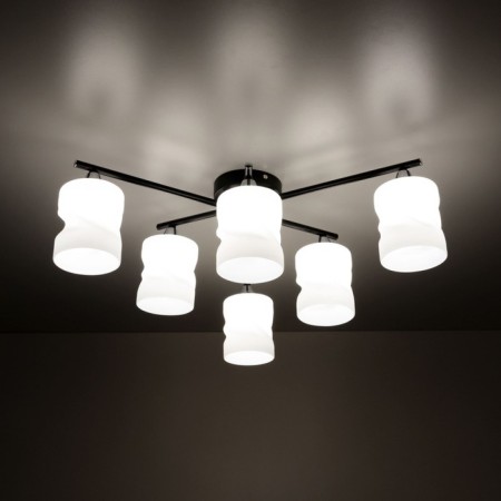 Citilux ceiling chandelier "NILS" CL132165, 6x60W, E27, Black Color Black-3