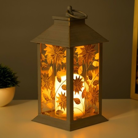 Spinker "Flowers" LED from 3HaAA batteries with a gray with a golden patina 14x14x29.5 cm Risalux-2