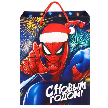 New Year. Gift package, 23x18x11.5 cm, packaging, spider-man-3