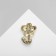 Brooch "Flower" cloud, white color in gold