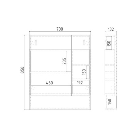 Viant mirror “Malta 70” 700x134x850 mm, right/left, without light-4
