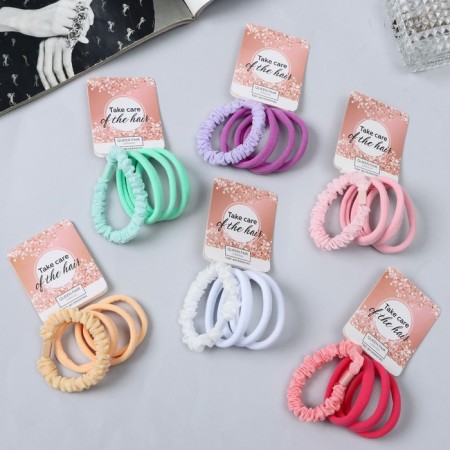 Hair gum "Adelin" (set 4 pcs) classic, 4 cm, mix-1