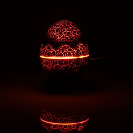 Light device "Dinosaurian egg" 10 cm, speaker, removable hemisphere, glow of RGB, remote control, USB, blue-9