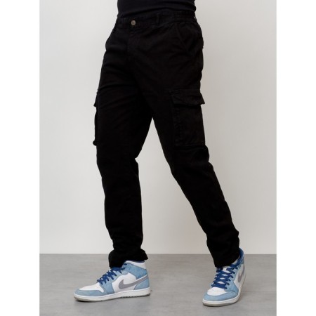 Cargo jeans male, size 56, black color-4