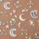 Nail stickers "Moon and stars", voluminous, multi -colored/holographic