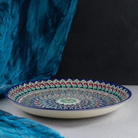 Largan Rishtan ceramics "Patterns", 36 cm, blue-3