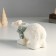 Souvenir Ceramics "White Bear in Green Charf" 16.5x7.5x10 cm