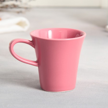 Tea couple ceramic "unique", a mug of 100 ml, a saucer 15x14 cm, pink color-4