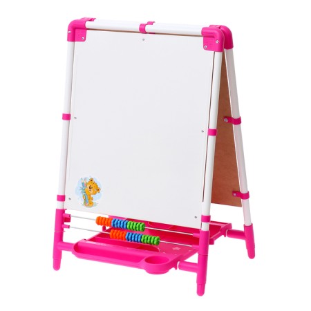 Prayer for children's bilateral “Knowledge Board” is regulated in height, + educational supplies, pink color-3