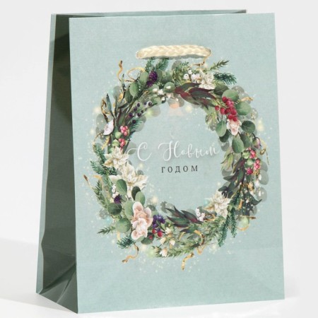 Laminated vertical "New Year's Wreath", S 11.5 x 14.5 x 5.5 cm, New Year-3