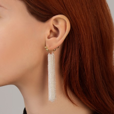 Hanging earrings "Chains" assembly, color with silver-gold-3