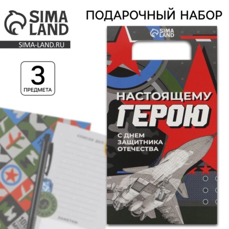 Gift set "Real Hero": A5 Diary 80 sheets, planing 50 sheets and Plastic pen.