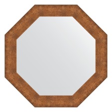 Mirror in the baguette frame, copper chain mail 88 mm, 77x77 cm