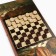 Backgammon "lion", wooden board 40 x 40 cm, with a field for playing checkers