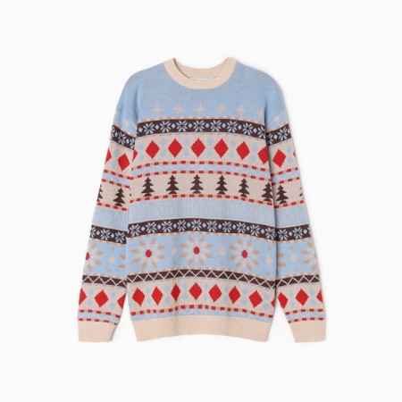 New Year. Knitted jumper KAFTAN Scandinavia size 48, blue-10