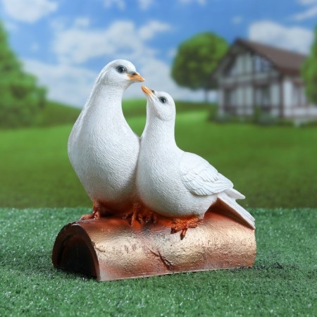 Garden figure "Pigeon steam on the pipe" 21x22cm