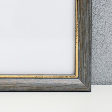 Photo frame plastic 25x25 cm, gray with gold (plastic screen)-1
