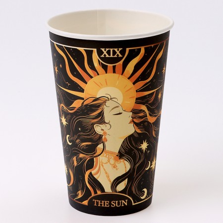 A one -time paper glass for coffee "Tarot Sun", 400 ml-1