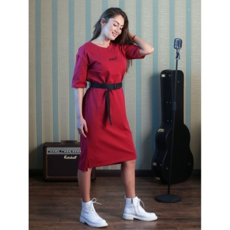 Female dress Self, size 54, burgundy color