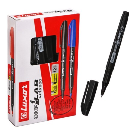 Permanent laboratory marker 0.7 mm Luxor "OHP 910", bullet, black