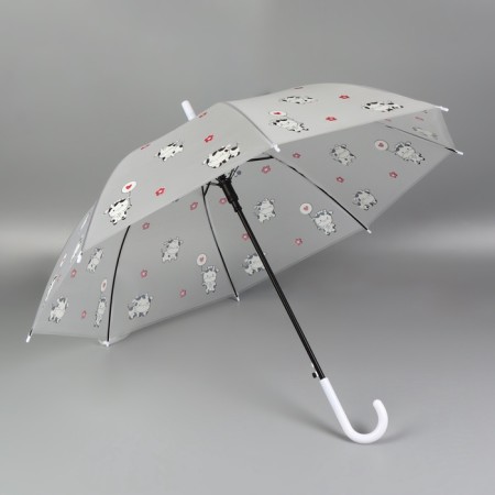Umbrella - semi -automatic “cows” cane, 8 spokes, r = 45/54 cm, d = 108 cm, the color is transparent/white-2
