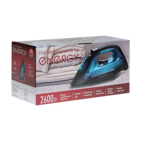 Iron Energy EN-348, 2600 W, ceramic soles, 350 ml, black-turquoise-8