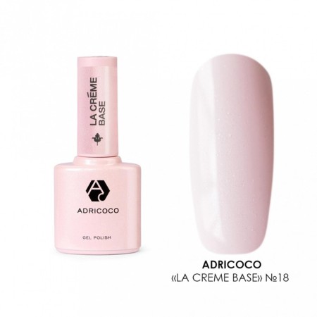 The camouflage base Adricoco La Creme Base, with Shimmer, No. 18 Innocent Pink, 10 ml