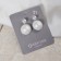 Earrings with pearls "splendor" two circles, white color in silver