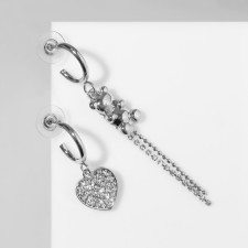 Hanging earrings with rhinestones 