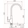 Kitchen mixer "RMS" SL123BL-016F-1, flexible spout, single-leaf, black/chrome